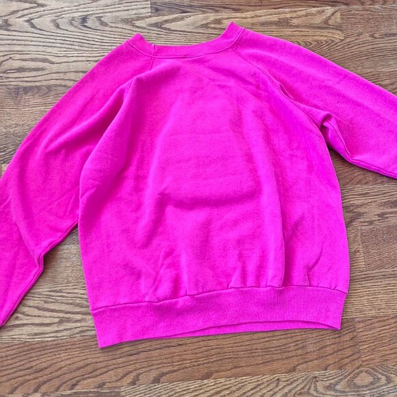 Pink crewneck with embroidered bear - Picture 3 of 4